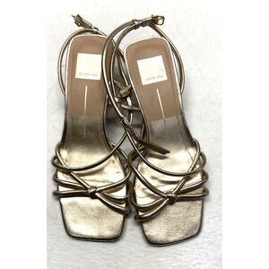 EUC Dolce Vita Bev Gold Metallic Leather Strappy Sandals Size 7.5